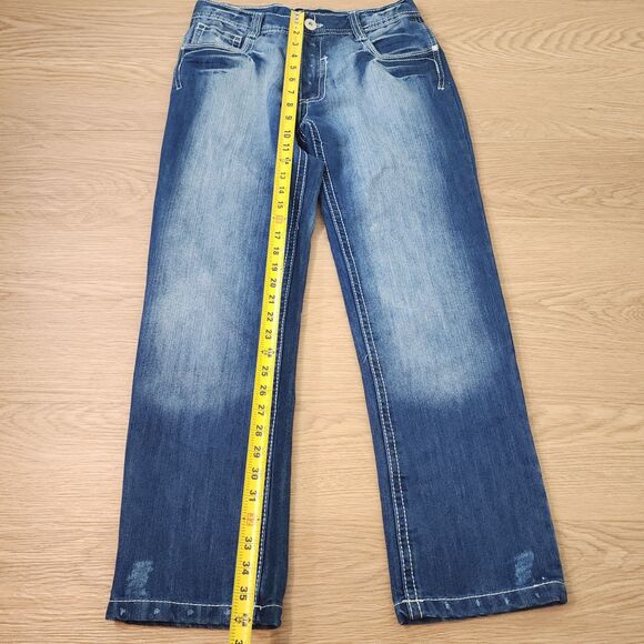 VTG Southpole Baggy Jeans Mens 30x28 Distressed Denim Skater Grunge 90s Y2K - Picture 6 of 10